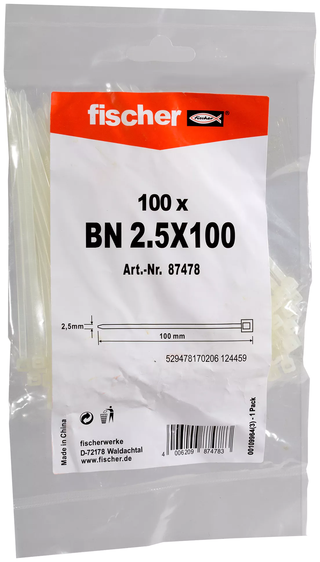 Fischer Кабельная стяжка BN 2,5 x 100 (фото 2)