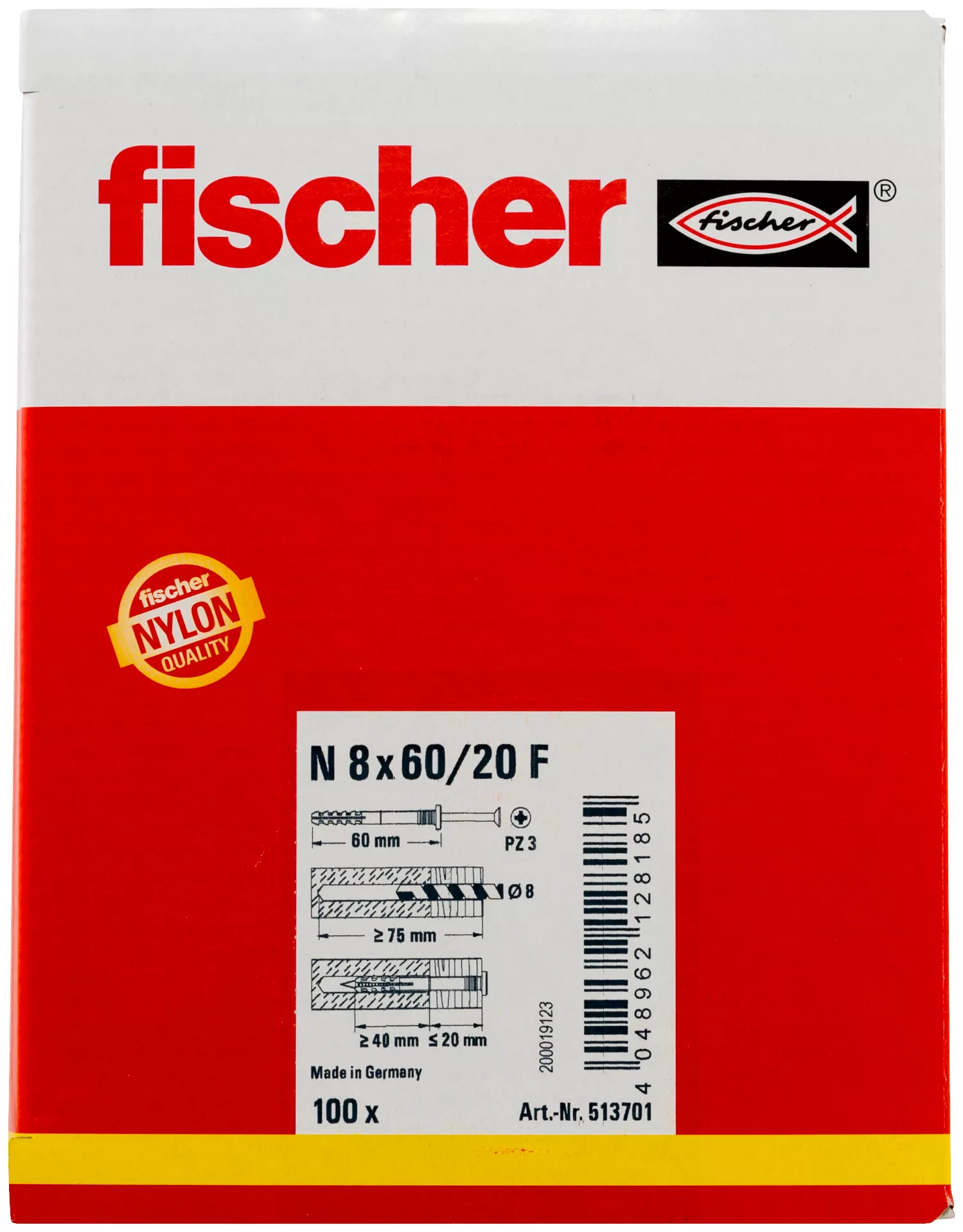 Fischer Гвоздевой дюбель N 8 x 60/20 F (100) (фото 12)
