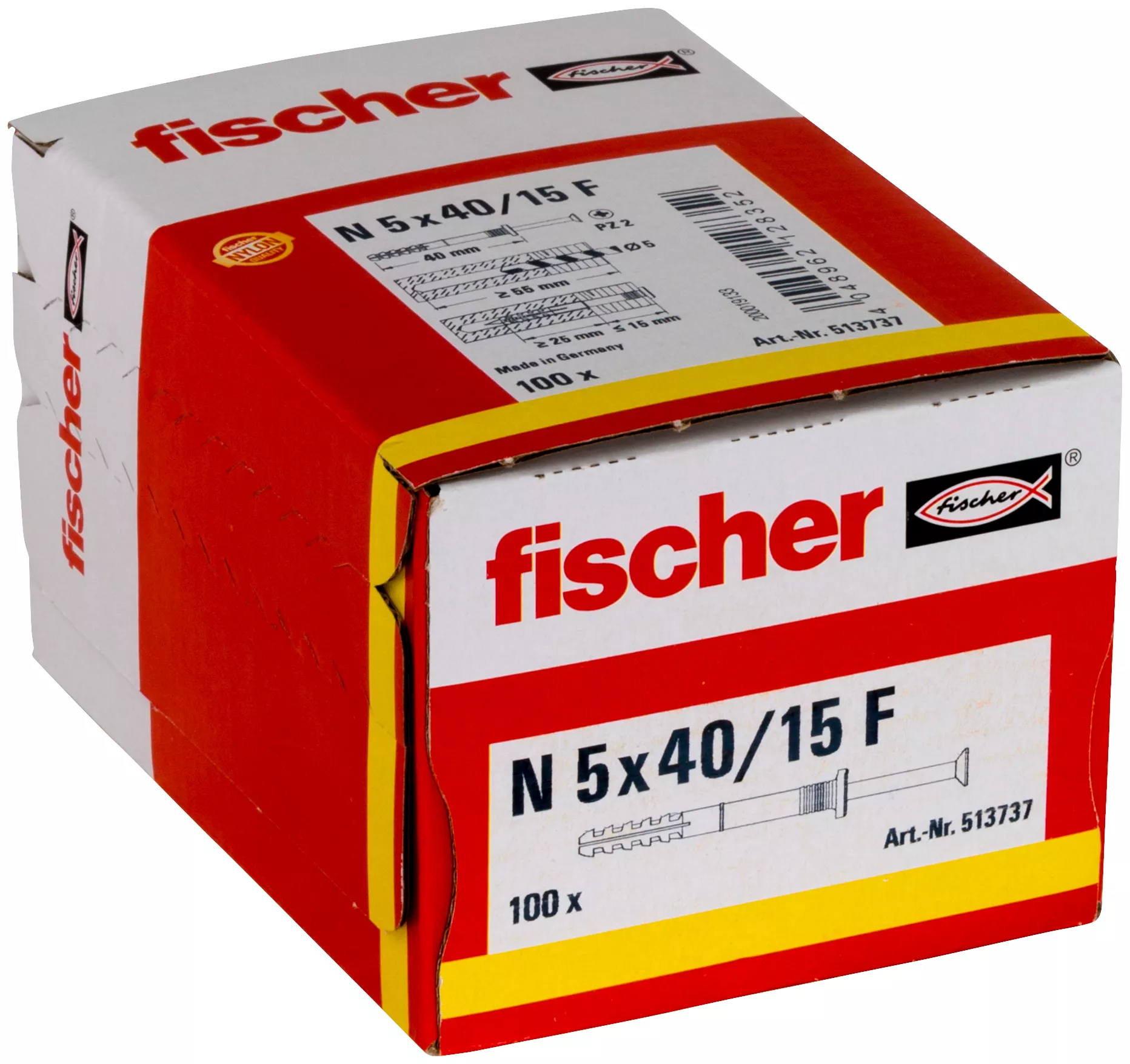 Fischer Гвоздевой дюбель N 5 x 40/15 F (100) (фото 11)