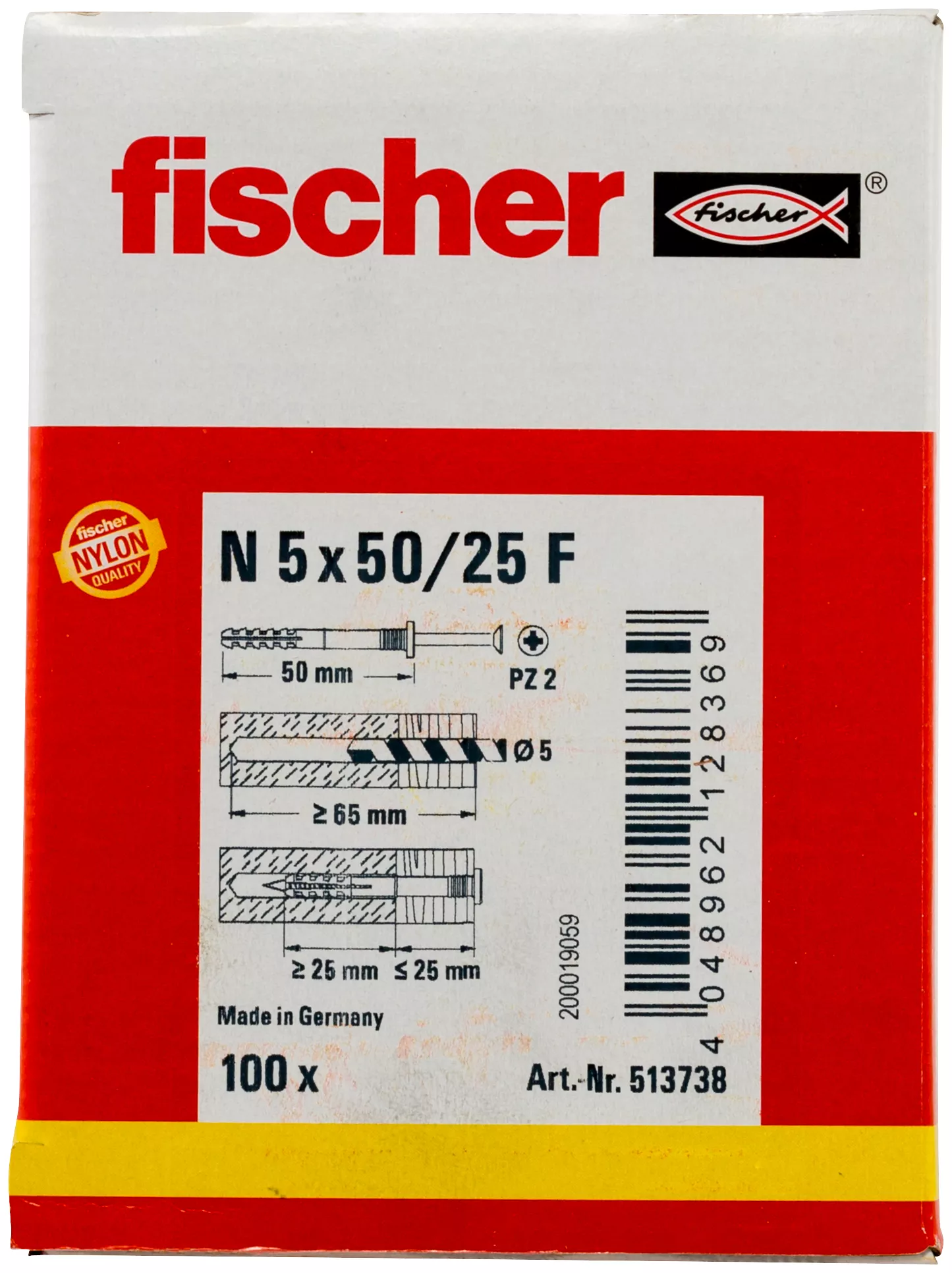 Fischer Гвоздевой дюбель N 5 x 50/25 F (100) (фото 12)