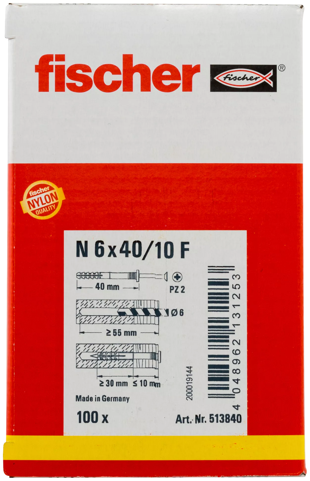 Fischer Гвоздевой дюбель N 6 x 40/10 F (100) (фото 14)