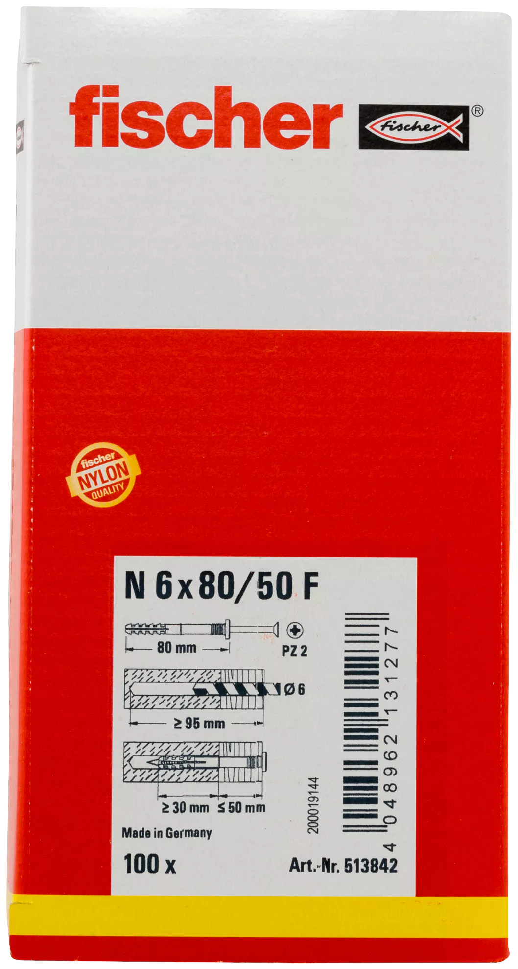 Fischer Гвоздевой дюбель N 6 x 80/50 F (100) (фото 3)