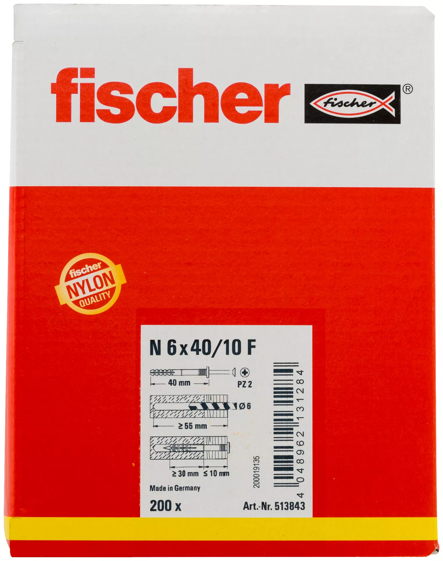 Fischer Гвоздевой дюбель N 6 x 40/10 F (200) (фото 3)