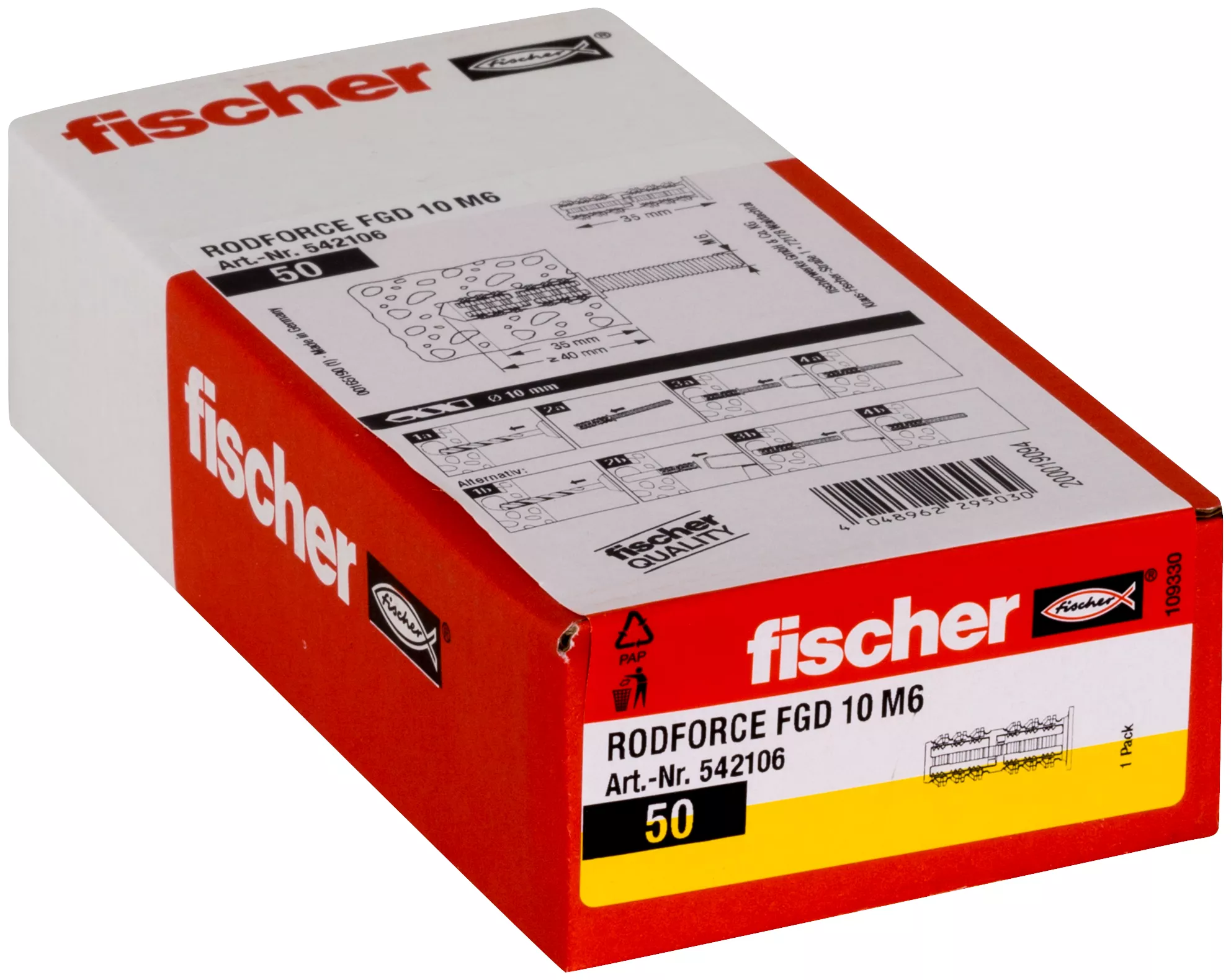 Fischer Дюбель для монтажа резьбовых шпилек RODFORCE FGD 10 M6 (фото 2)