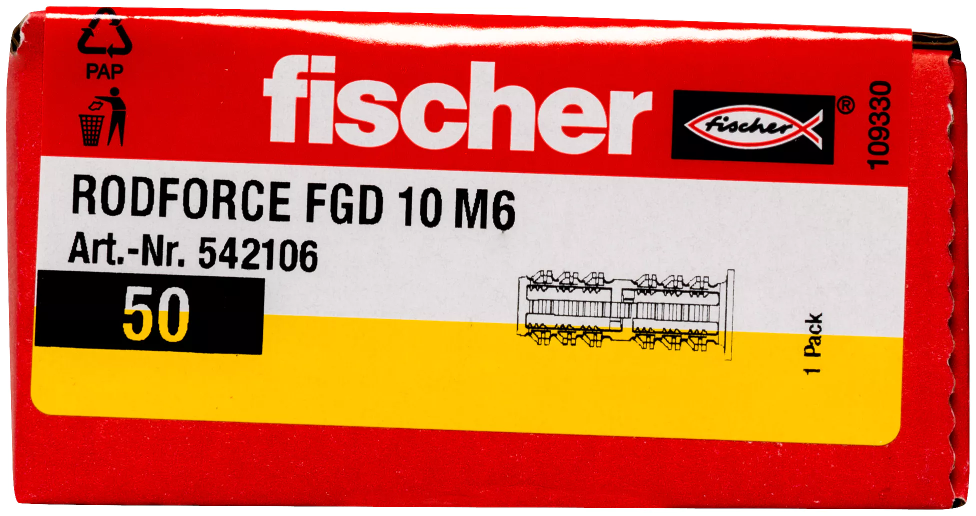 Fischer Дюбель для монтажа резьбовых шпилек RODFORCE FGD 10 M6 (фото 4)