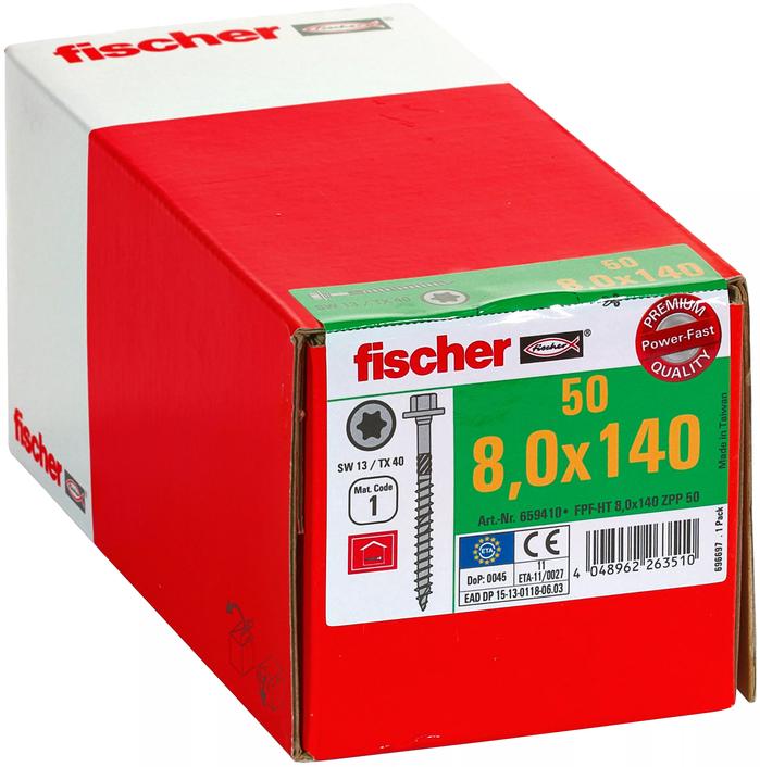 Fischer Деревянный строительный винт FPF-HT 8,0 x 140 ZPP 50 (фото 15)