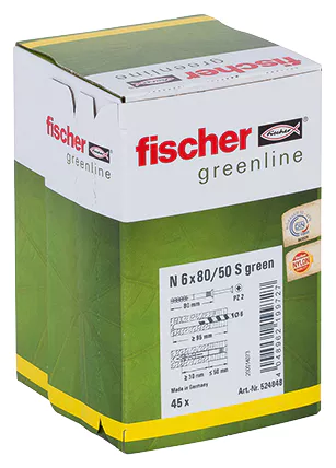 Fischer Гвоздевой дюбель N GREEN 6 x 80/50 S (фото 10)