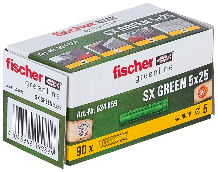 Fischer Универсальный дюбель SX GREEN 5 x 25 (фото 2)