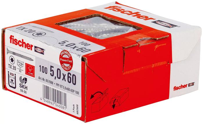 Fischer Винт для ДСП Power-Fast FPF-ST 5,0 x 60 A2P 100 (фото 2)