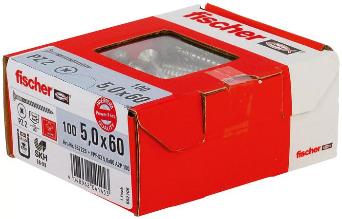 Fischer Винт для ДСП Power-Fast FPF-SZ 5,0 x 60 A2P 100 (фото 2)