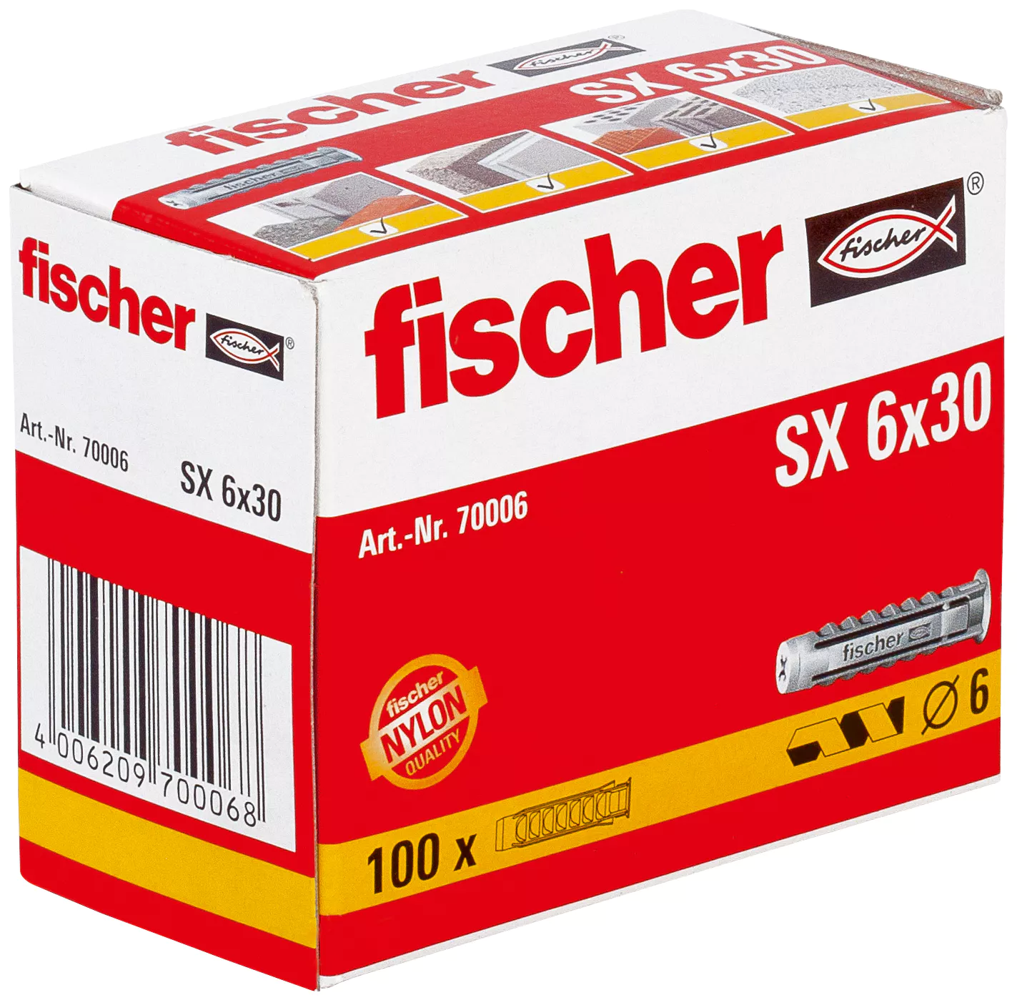 Fischer Универсальный дюбель SX 6 x 30 (фото 2)
