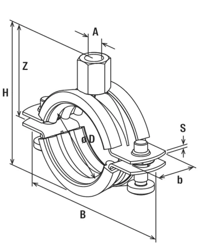 Fischer Трубный хомут FRS 159 - 165 M8/M10 (фото 6)
